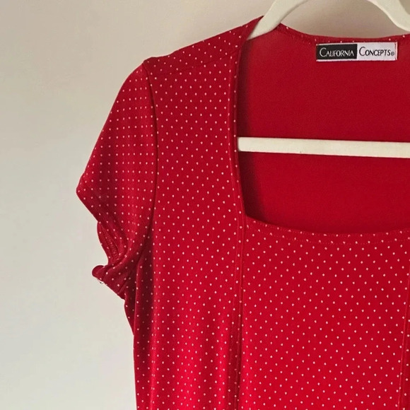 Vintage California Concepts Red Polka Dot Dress - Picture 1 of 10